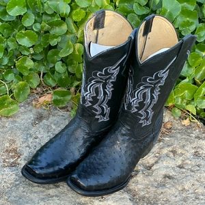 Mens hand made Full Quil Ostrich boots